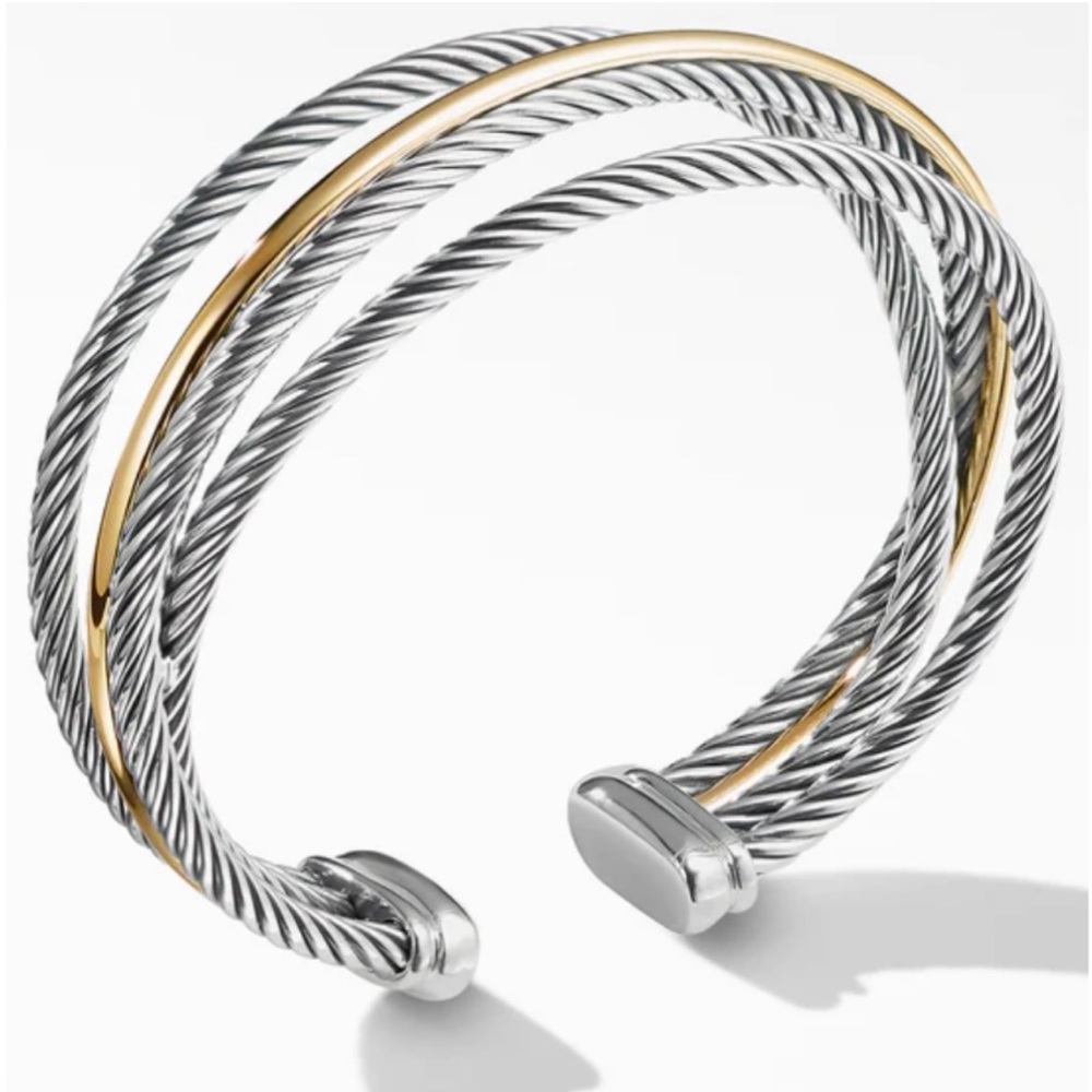 David Yurman Silver and Gold Cable Bracelet
